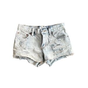 Aritzia TNA Faded Dyed Denim Shorts